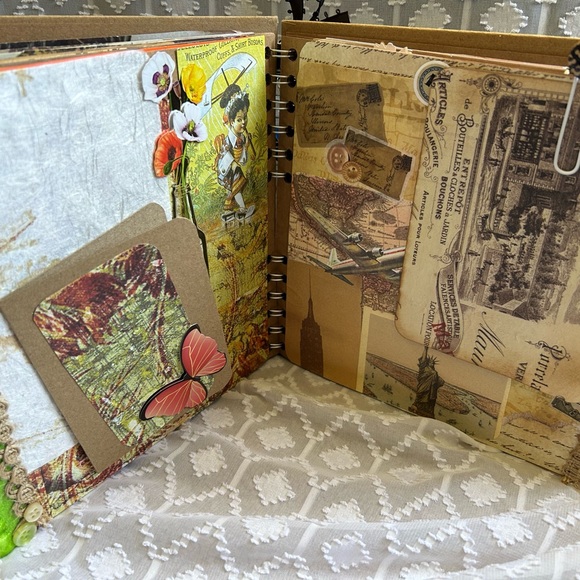 Handmade Vintage Travel Worldly Theme Junk Journal Scrapbook One of a Kind - Picture 10 of 16